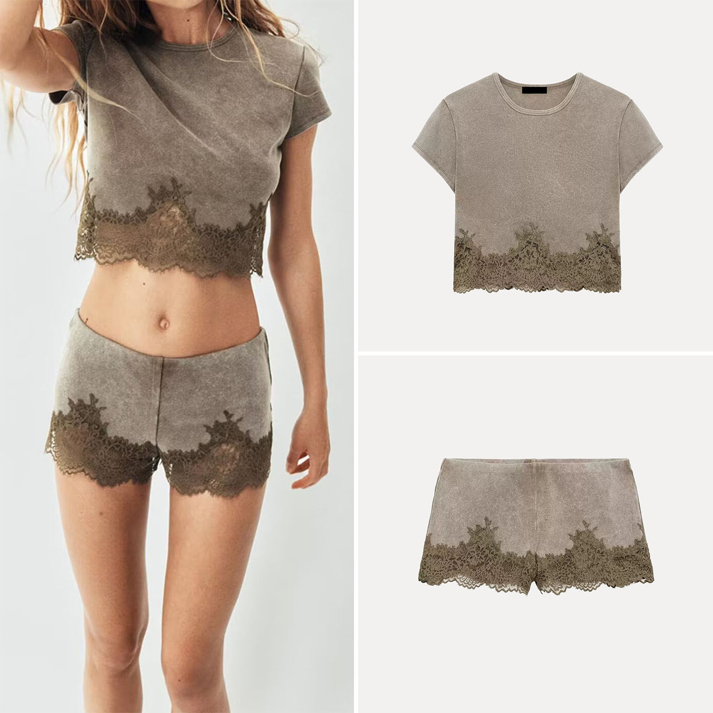 Wash Effect Set - Conjunto de top y pantalones cortos