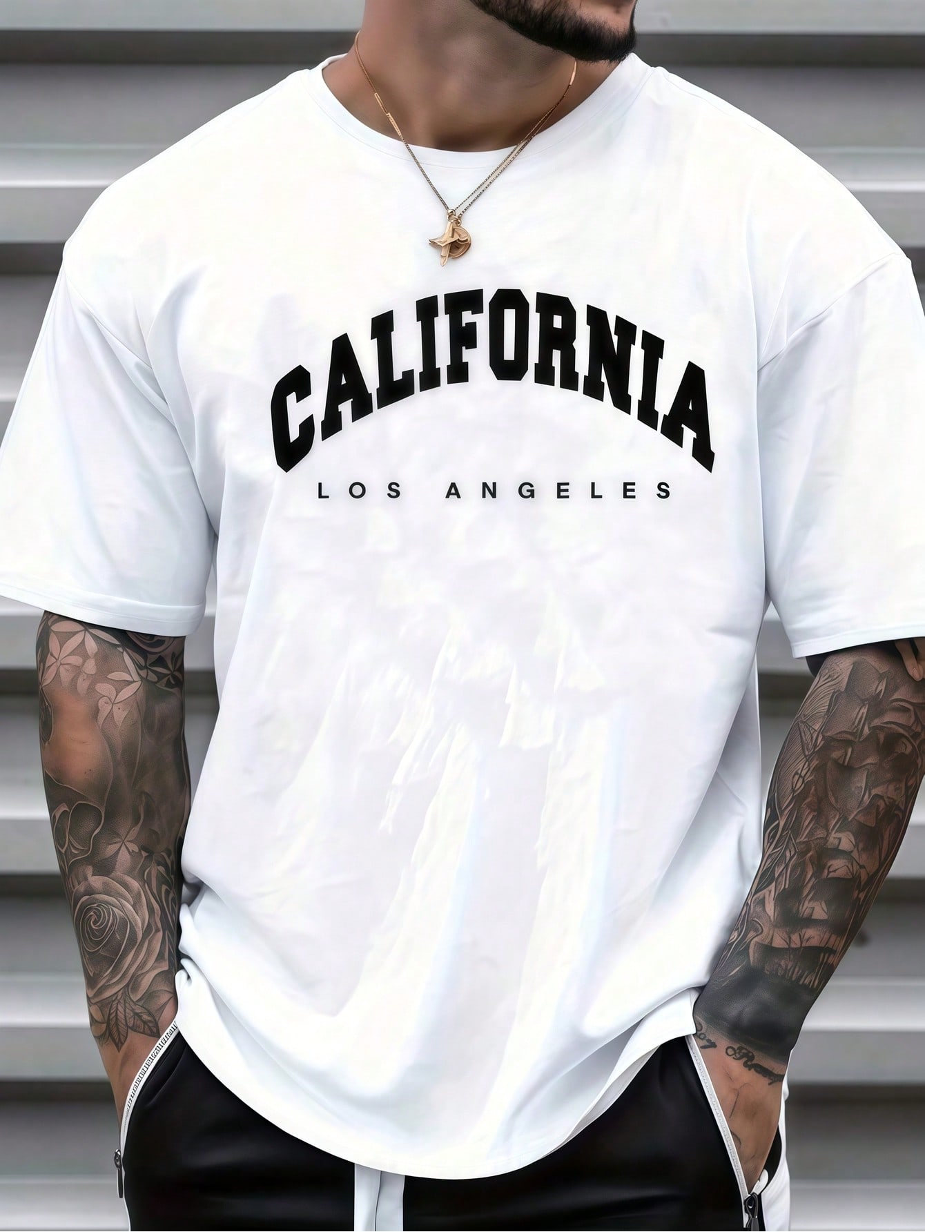 Wash Effect Set - 1 camiseta blanca con estampado de