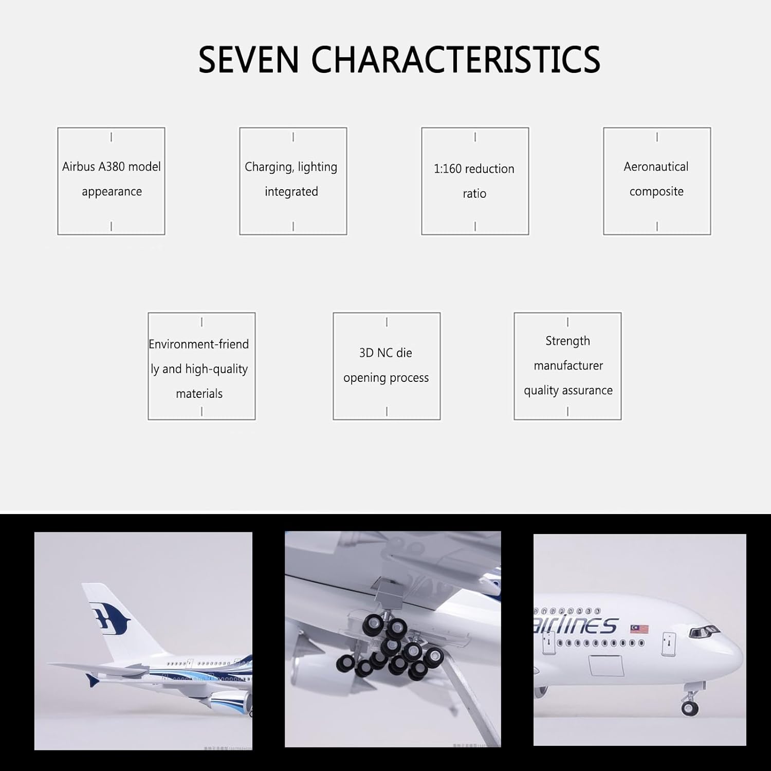 Escala 1:160 Malaysia Airlines - Model Kit Plane reseña y precio